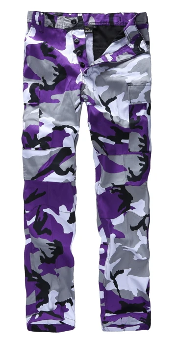 Purple Violet Camo Мужские военные армейские БДУ брюки рабочие повседневные камуфляжные модные брюки карго - Цвет: Purple Violet Camo