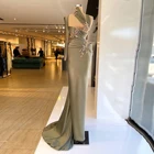 Женское вечернее платье-русалка, элегантное платье с 3D цветами, с длинным рукавом, для выпускного вечера, 2022