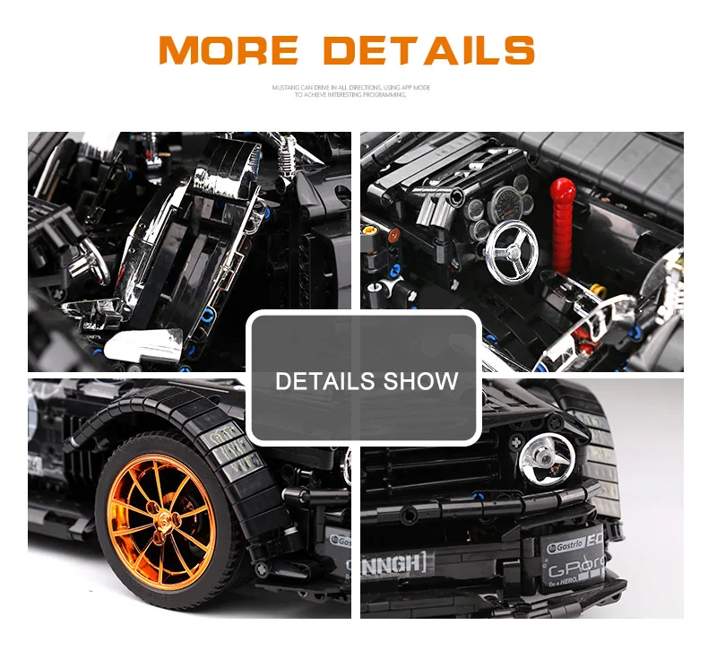 Новинка 1965 Ford Mustang Hoonicorn гоночный автомобиль fit Technic MOC-22970 FIT 20102 строительные блоки кирпичи детские игрушки подарок