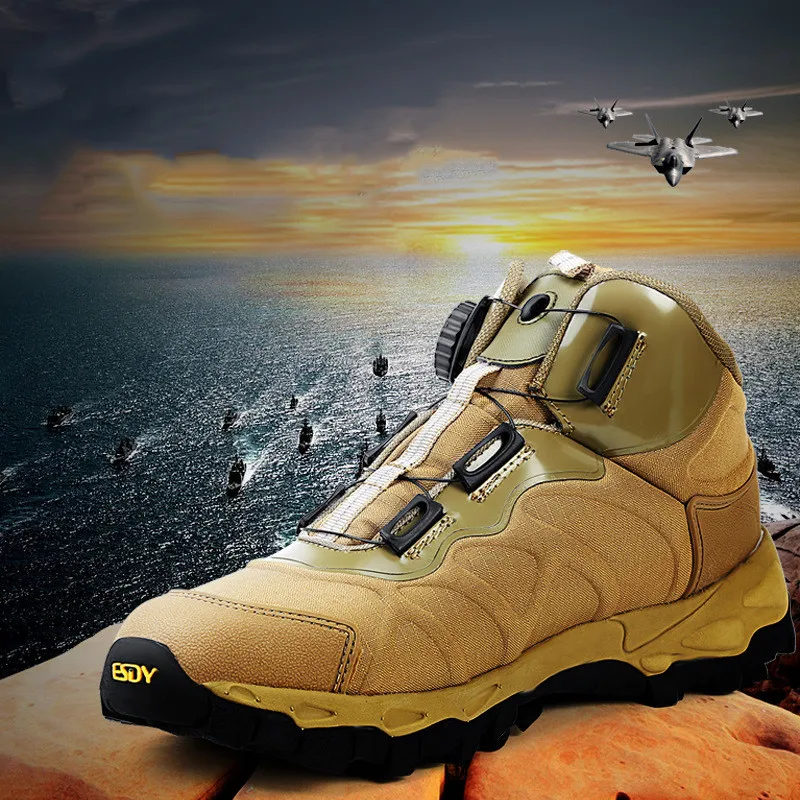 Botas militares tácticas para hombre, zapatos cómodos de seguridad para caza y senderismo, sistema BOA de respuesta rápida al aire libre, 2020