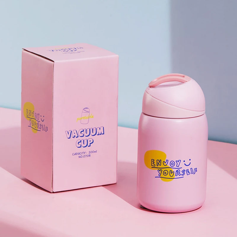 Цветная мини-термос для кофе кружка из нержавеющей стали милый термос бутылка