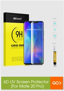 Закаленное стекло votoon для huawei mate 20 Pro 6D, полностью изогнутый край, защита экрана, полное клеевое стекло