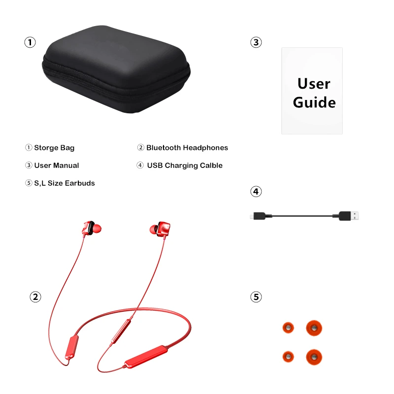Tourya S7 Bluetooth 5 0 Eearphones Беспроводной спортивные Headphons 30 часов проигрывания во время