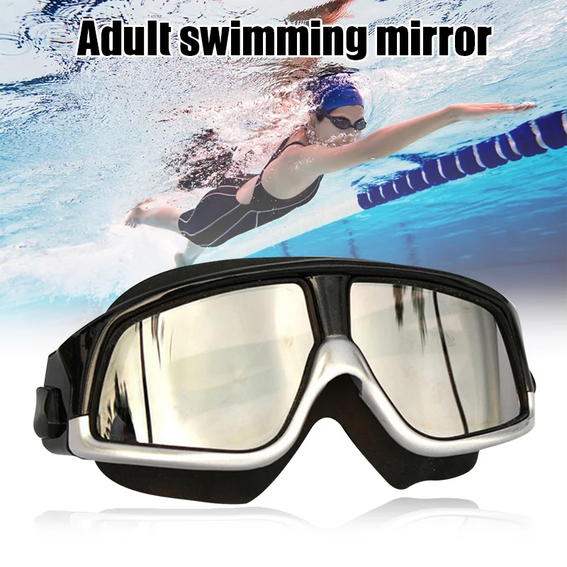 

Очки для плавания для взрослых противотуманные HD очки для дайвинга с силиконовой большой оправой очки для воды для женщин и мужчин LDF668
