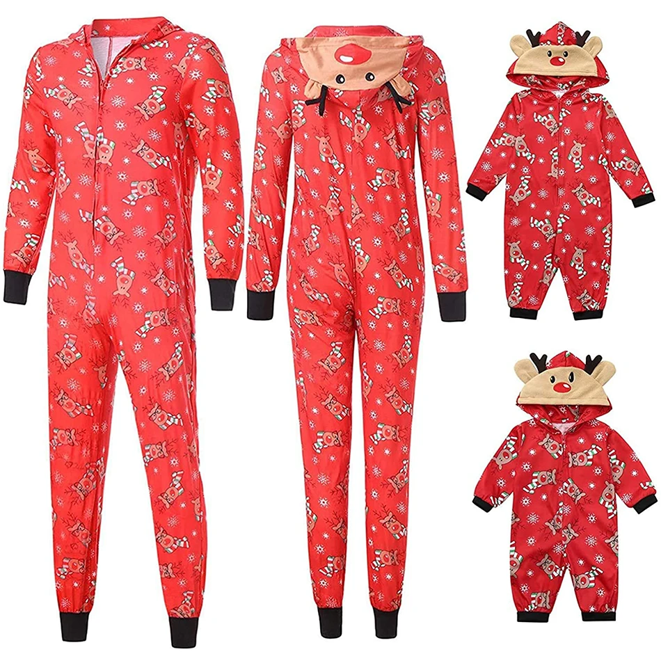 Family Matching Outfits Mom Dad Jumpsuit Baby Rompers Christmas Party Mother Daughter Clothes Family Looking Jumpsuit Pajamas