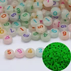 Акриловые круглые бусины с арабскими цифрами светящиеся в темноте бусины-разделители для самостоятельного изготовления детских женских ювелирных браслетов