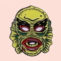zf1573 lake monster movie metal enamel pins and brooches for lapel pin backpack bags hat badge