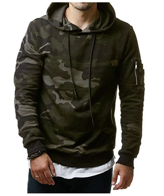 2018 Autumn and winter new classic camouflage casual men's hooded pullover sweater hoodies mens | Мужская одежда
