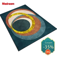 madream fashion modern minimalist luxury room rugs orange geometric circle pattern decor carpets for living room bedroom mat new