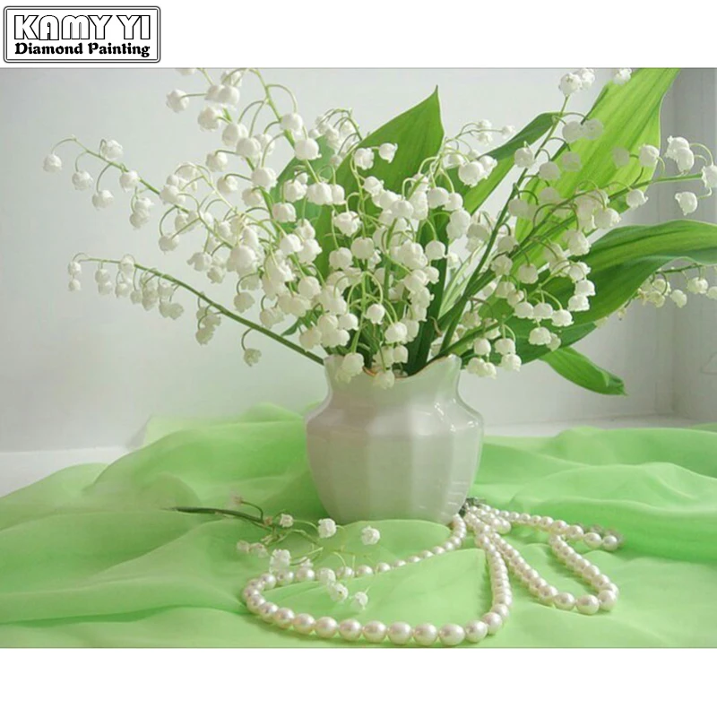 

5D DIY Diamond Painting\"flowers and Pearls\"diamond Embroidery Cross Stitch Rhinestone Mosaic Painting Home Decor Square Full