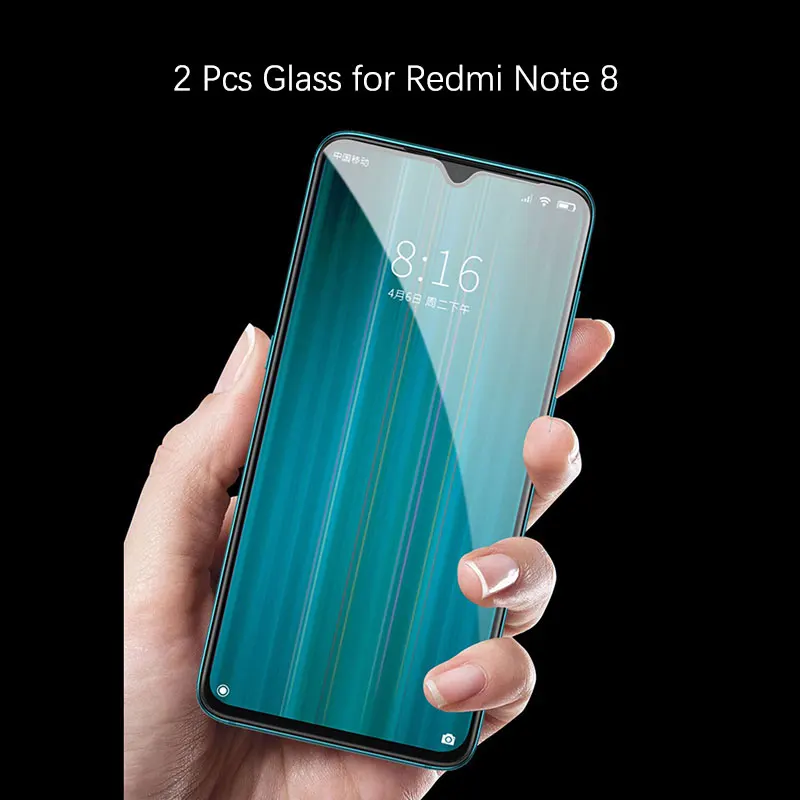 2 шт. стекла для Xiaomi Redmi Note 8 Pro, закаленное стекло, защита экрана, Защитное стекло для Xiaomi Redmi Note 8 Pro 8t