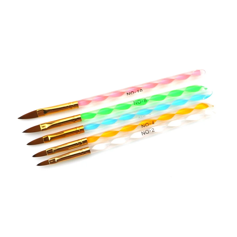 5 шт./компл. дизайн ногтей ручка с кисточкой для УФ гель кисти рисования картин