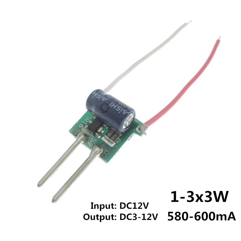 Драйвер для светодиодного освещения MR16 драйвер постоянного тока 12 В 300 мА 600 3*1 Вт