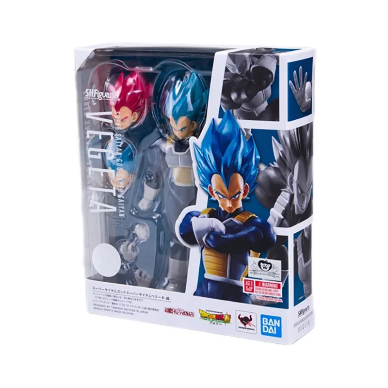 

BANDAI SHF DRAGON BALL Z Anime Figure Super Saiyan Blue Vegeta Four Variable Heads PVC Action Figure Model Toy For Kids Gifts