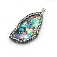 small pendant natural semi precious stone irregular abalone shell charms for jewelry making diy necklace earring accessories