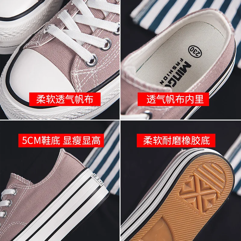 

Platform Women Vulcanized Shoes Woman Canvas Sneakers Outdoor Walking Women Training Sports Shoes Lady Running Tennis Shoe White
