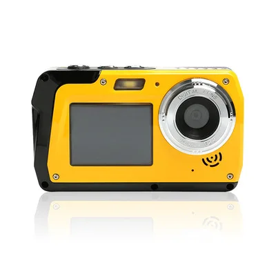 للبيع الجبهة والخلفية شاشة يوتيوب فيديو 2.7K كاميرا رقمية تحت الماء مع التكبير الرقمي عمل كاميرا مقاوم للماء