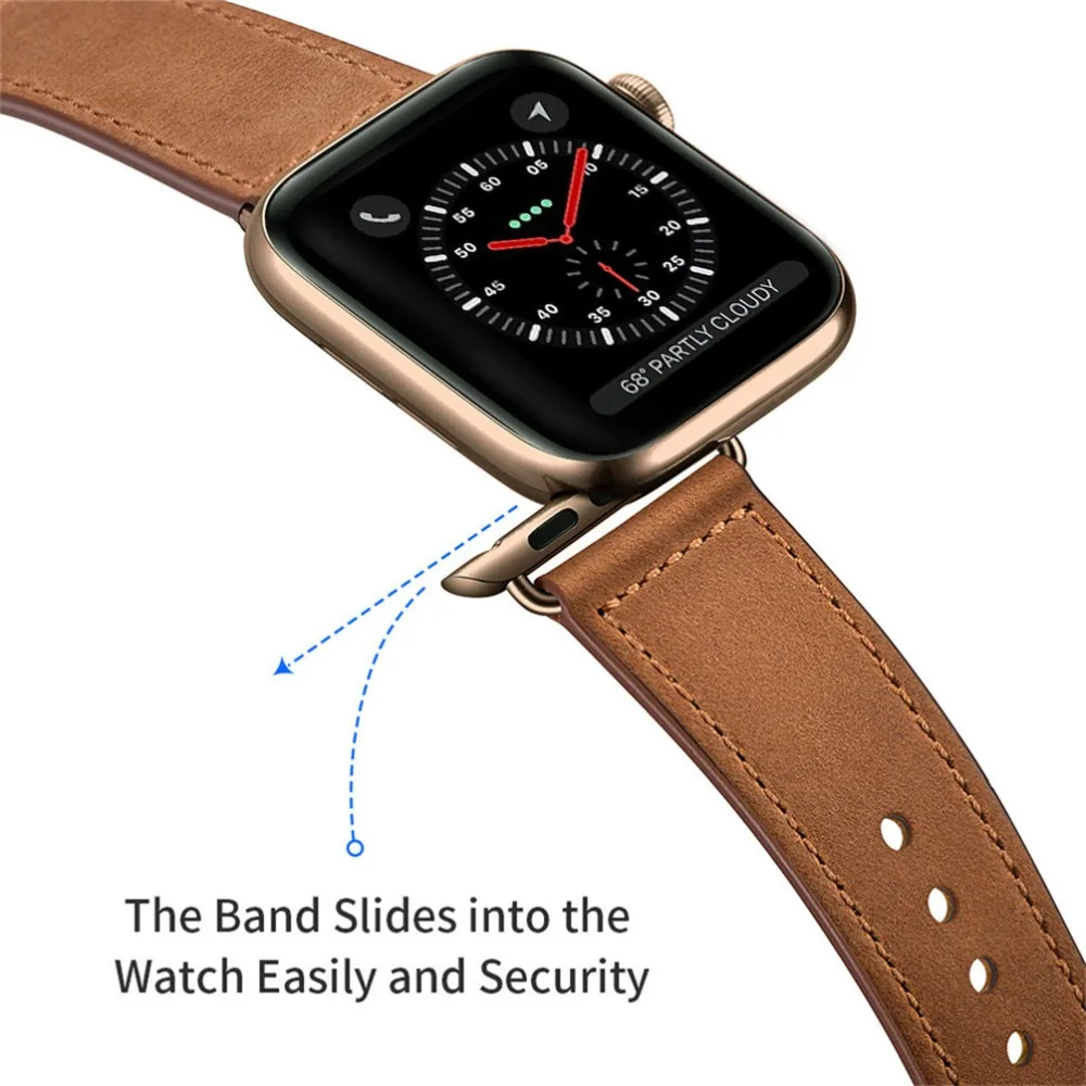 Высококачественный ремешок из натуральной кожи для Apple Watch Series 4 44 мм 40 мм ремешок для iWatch 1 2 3 42 мм 38 мм ремешок для часов