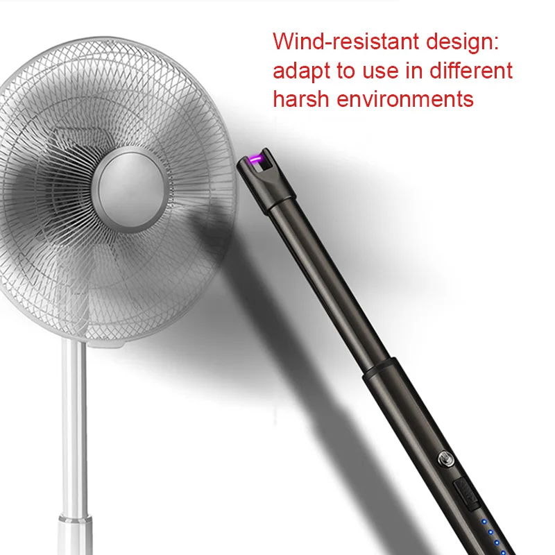 USB перезаряжаемая дуговая Зажигалка для свечей с двойным защитным замком