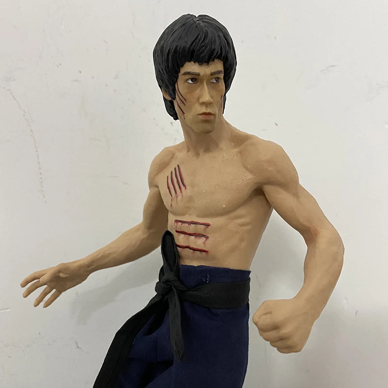 

Bruce Lee Figure 30cm 12 inch Dragon Tiger Fighting Bruce Lee Three-headed Real Clothes The Return of the Grand Master
