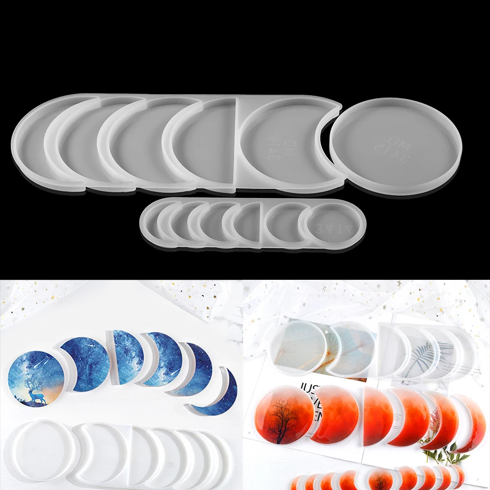 

1Pcs Crystal Solar Lunar Eclipse Silicone Mould Sun Moon Planet Molds UV Resin Epoxy Mold for DIY Pendant Jewelry Making Crafts
