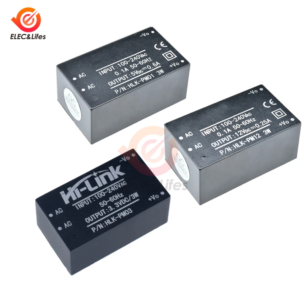 HLK PM01 PM03 PM12 AC DC 220V 5 V/3 3 V/12 V Шаг вниз Модуль питания постоянного тока смарт бытовой
