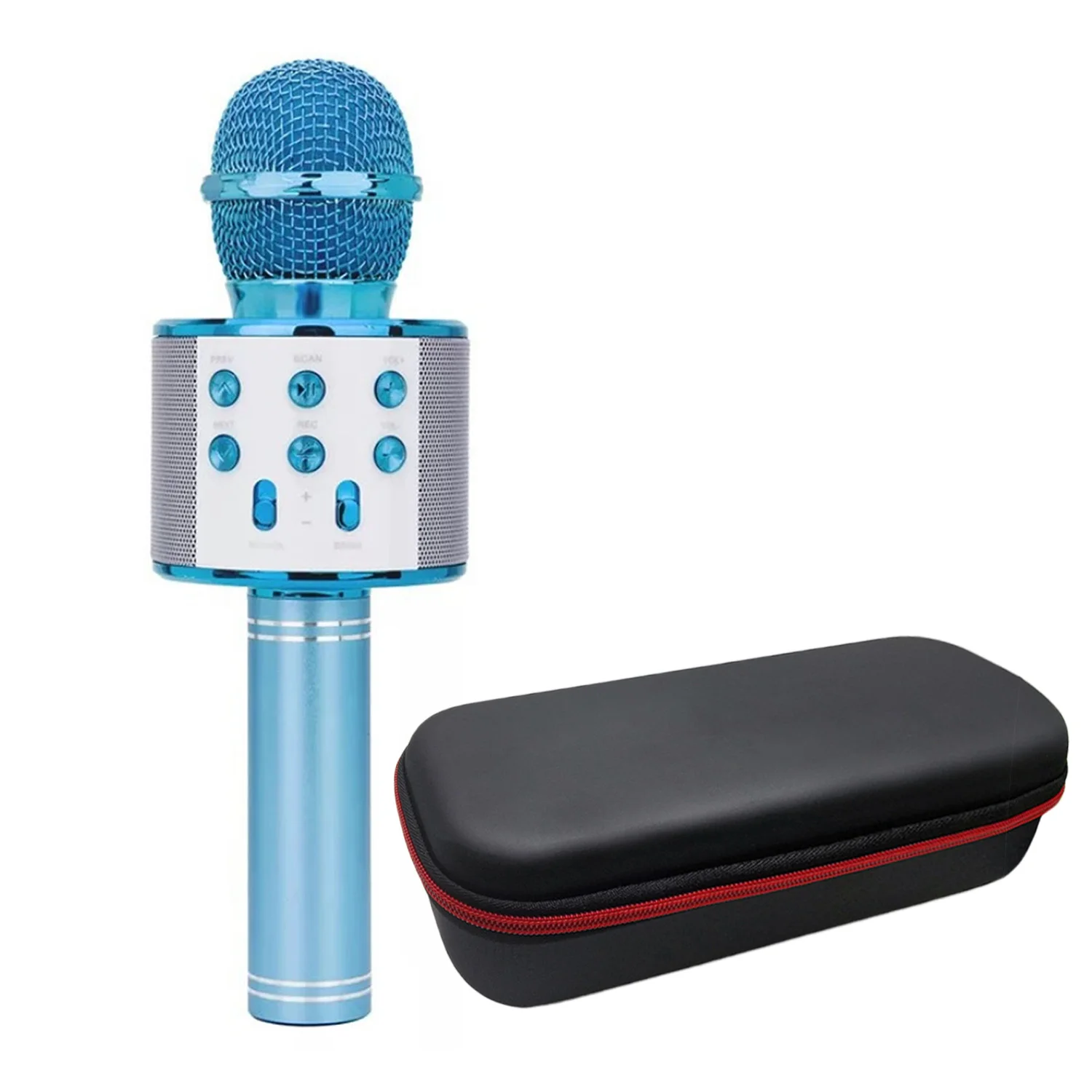 blue with bag Беспроводной Bluetooth караоке микрофон 3в1 ручной караоке микрофон для детей Рождественский подарок музыкальная сцена Игрушка Музыка Пение динамик - Цвет: blue with bag