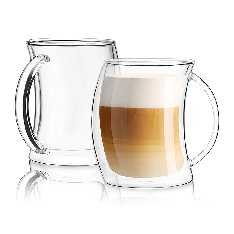 

Transparent Curved Glass Coffee Cup Milk Tea Beer Mug For Coffee Double Wall Creative Heat Resistant Hot Drinks Home Drinkware