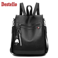 new fashion casual pu women anti theft backpack 2020 hight quality black backpacks female larger capacity travel shoulder bag