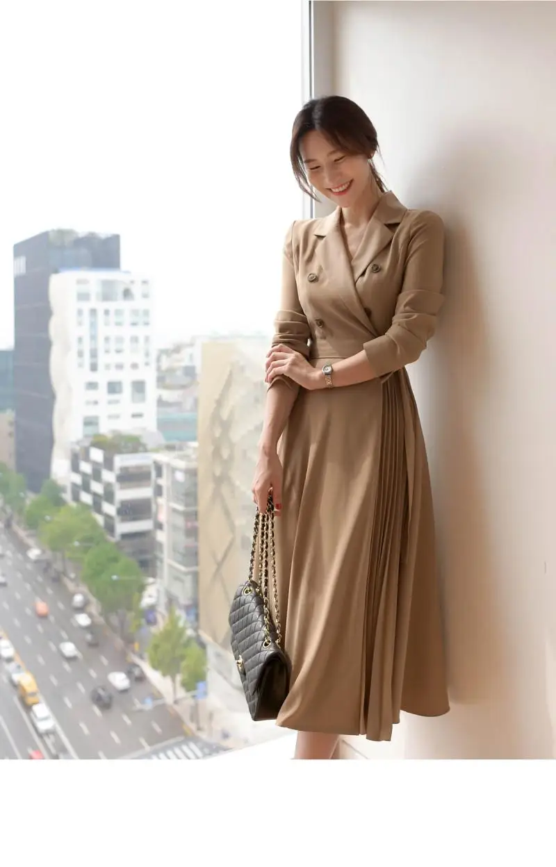 Женское Повседневное платье трапециевидной формы с поясом офисное