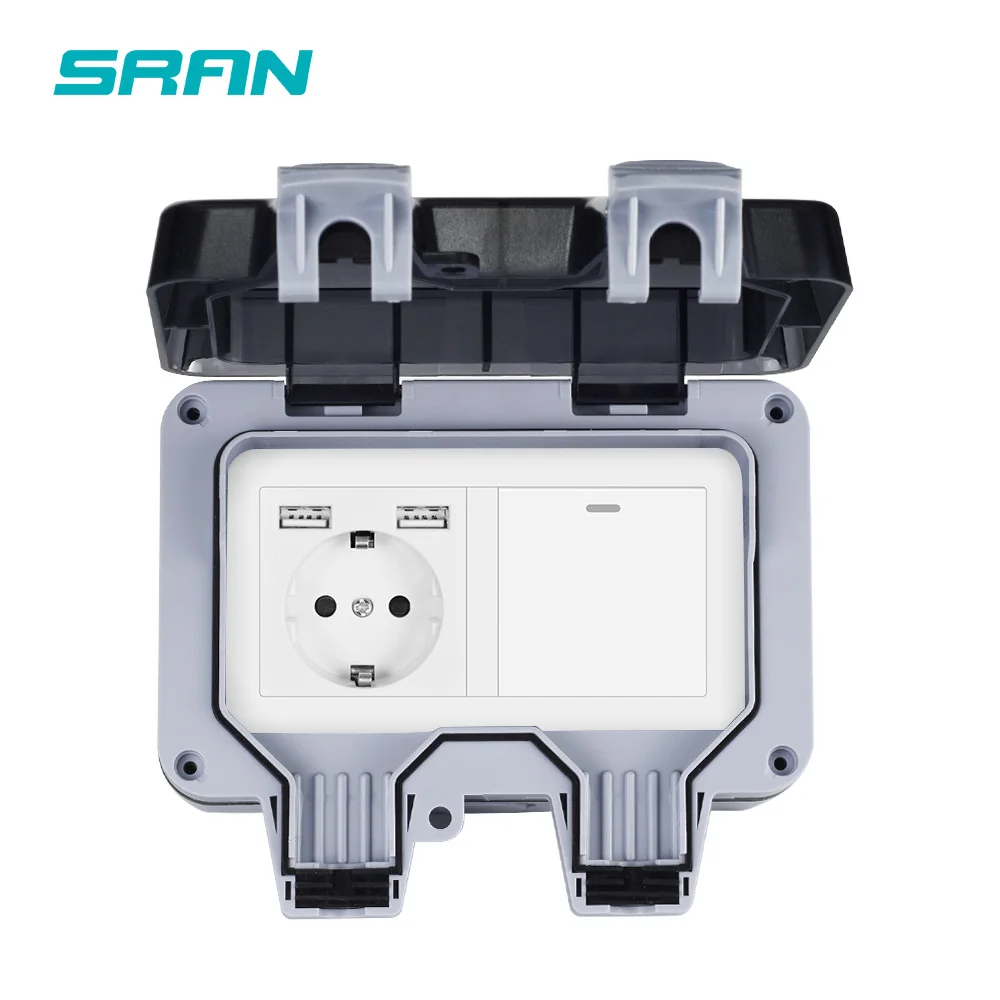 Водонепроницаемая внешняя фотовспышка SRAN IP66 с 2 USB-портами для зарядки + 1