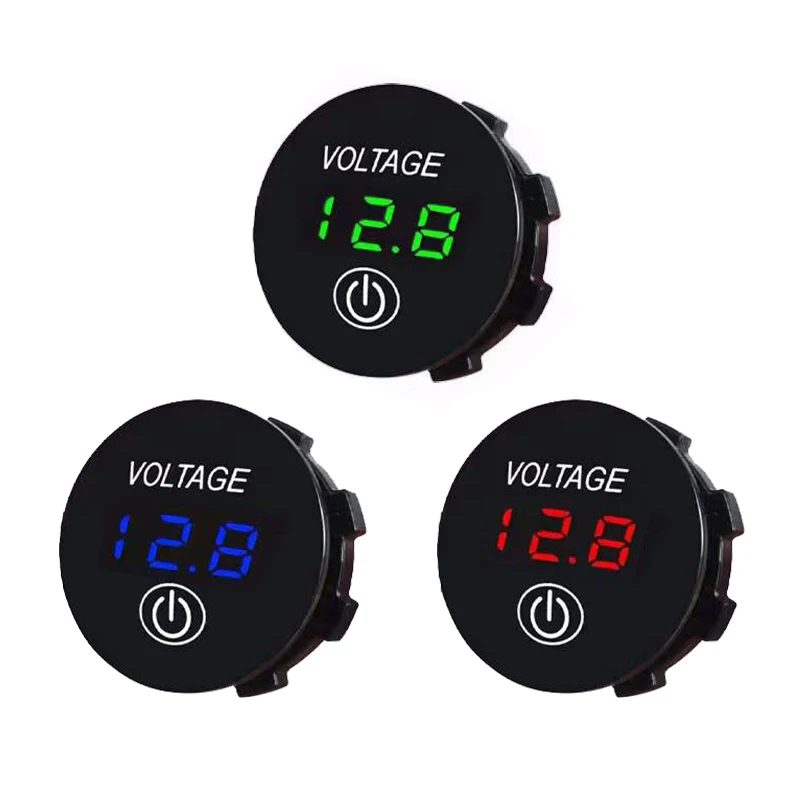 12V/24V Voltage Gauge with Touch Switch LED Digital Display Waterproof Car Voltmeter for Boat Marine Truck Motorcycle | Автомобили и