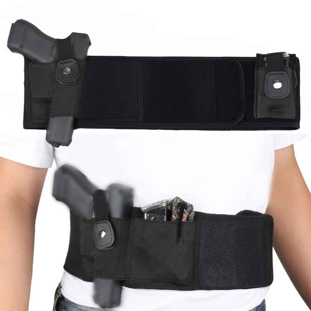 

Tactical Gun Holster Concealed Pistol Holster Belly Band Universal Elastic Waist Pistol Holder Magazine Handgun Carrier