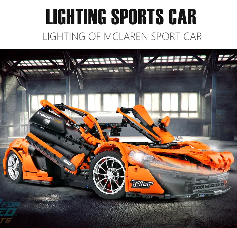 1 к 8 соотношение 13090 техника серии McLaren P1 оранжевый гоночный автомобиль набор приложение RC модель строительные блоки мощность мотор функция игрушки 20087