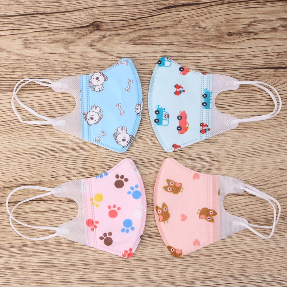

40pcs Baby Anti Dust Mouth Face Mask 3D Breathable Cartoon Printed Disposable Earloop Respirator Masks Non-woven Fabric Mouth