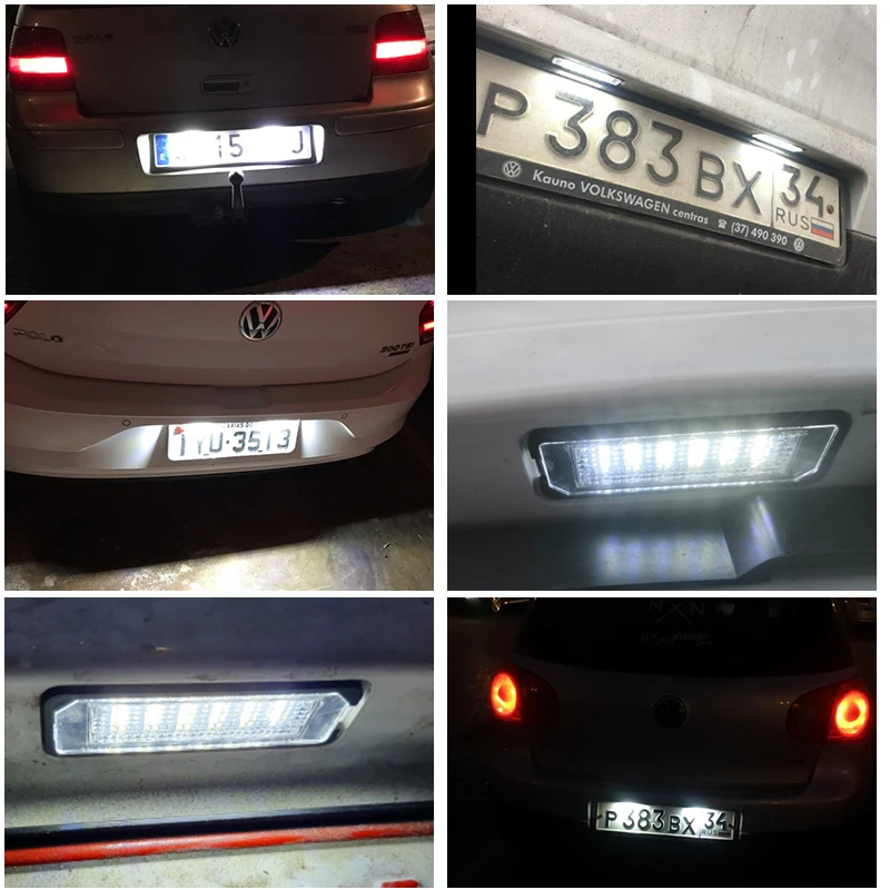 2 шт. без ошибок 12 В светодиодный светильник номерного знака Лампы для