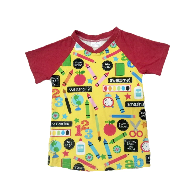 Модная футболка с рисунком карандаша повседневные Летние футболки для мальчиков