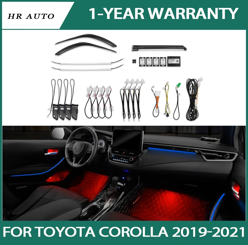 

Fit for toyota corolla 2019-2021 high quality 64 colors 19 lights toyota corolla ambient light modified car interior