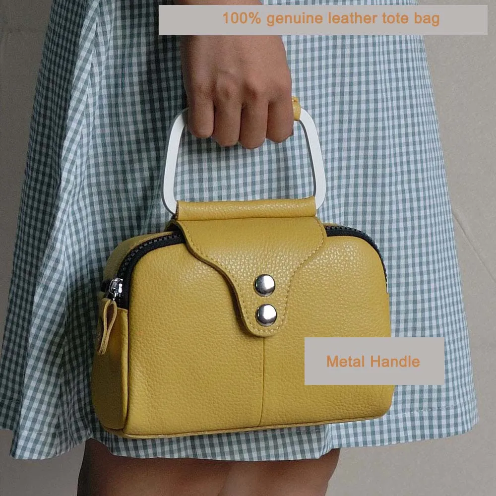 Сумка из настоящей кожи сумка через плечо мини металлическая ручка девушка сумки