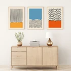 Абстрактная Картина на холсте медные серые настенные картины синий желтый оранжевый плакат домашний Декор Современный минимализм линия искусство