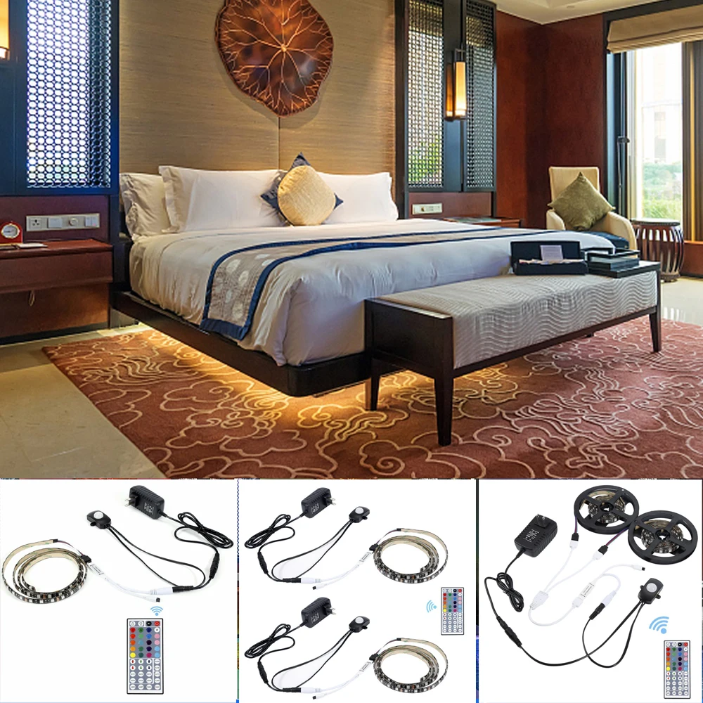 Светодиодная лента с датчиком движения пассивным ИК 5050 RGB 12 В для чулана лестницы