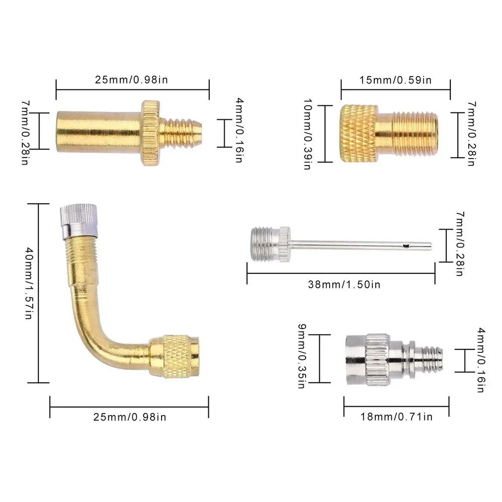 

Bicycle Pump Valve Adapter Bicycle Valve Connector Bicycle Transformer Adapter Pump Connection SV AV DV Needle Balloon