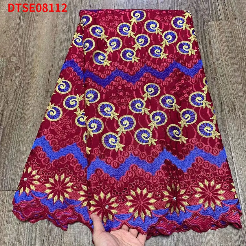 

Gorgeous Ankara Cotton Dress Cloth African Guaranteed Quality ​Swiss Lace Textiles For Sewing Clothes DTSE08112