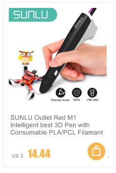SUNLU 3D Ручка для печати, интеллектуальная 3D Ручка с 1,75 мм PLA/PCL нитью, одна кнопка управления подарки для Child-M1 белый