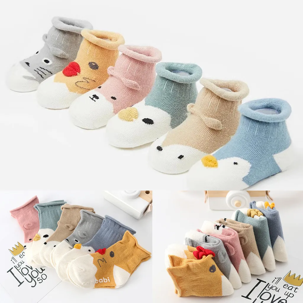 

Kids Infant Toddler Baby Boys Girls Cartoon Animals Anti-Slip Knitted Warm Socks Baby Supplies