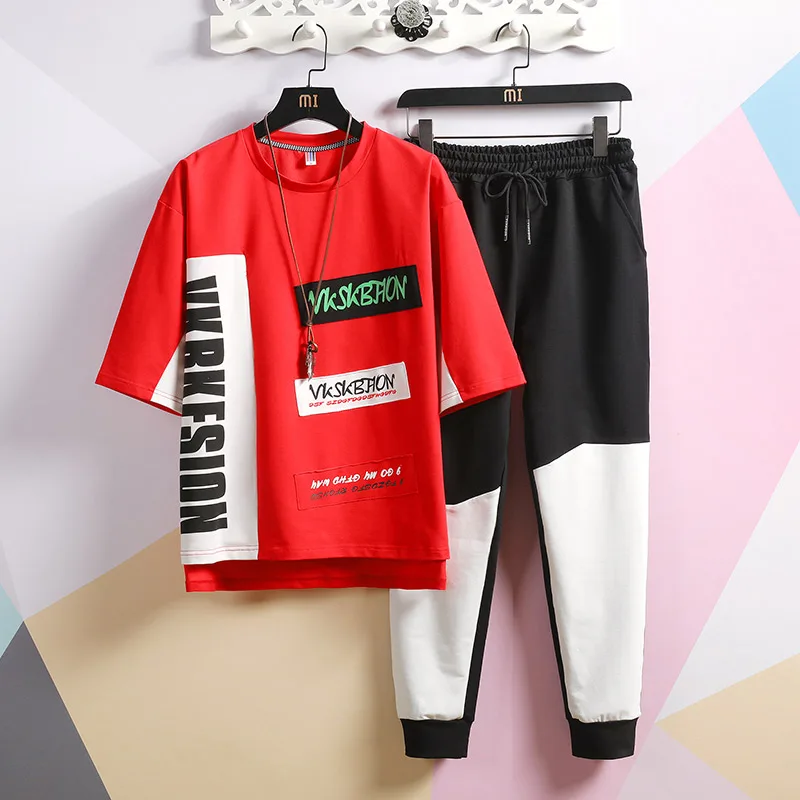 Мужской спортивный костюм в стиле хип хоп с принтом|Мужские спортивные костюмы| |