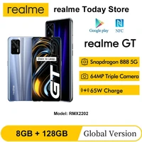 realme Smart phone Snapdragon 888 65W Fast Charging 120Hz 6 43  AMOLED 8GB 128GB 64MP HDR NFC Dual SIM WIFI mobile phone