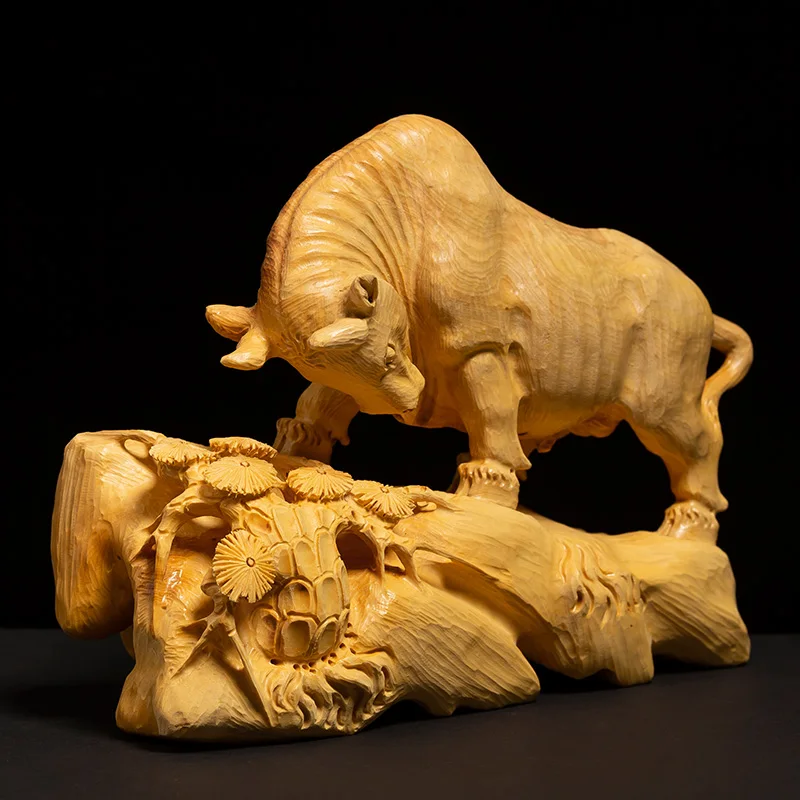 Резьба из самшита для гостиной китайская фэн шуй украшение цельного дерева