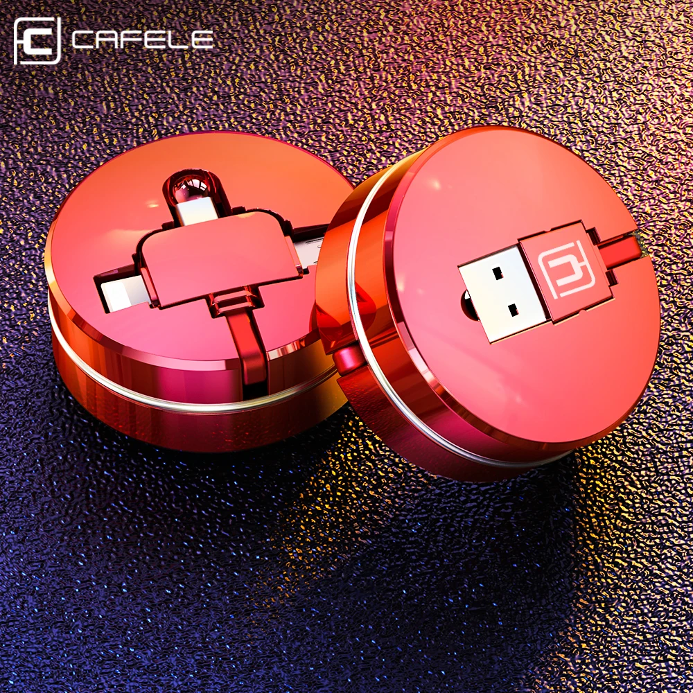 Cafele 3 в 1 Micro USB Type C 8 Pin кабель для iPhone X 7 6 Cross Design выдвижной 100 см Xiaomi Huawei|usb cable for