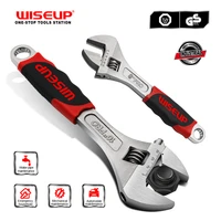 wiseup 8 10 12 15forged adjustable wrench heat treated car repair tools high quality universal spanner household hand tools